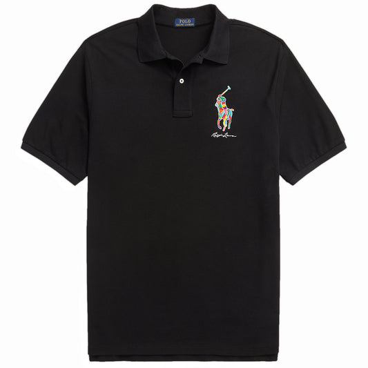 Polo Ralph Lauren Men's Custom Slim Fit Black Big Pony Polo Shirt