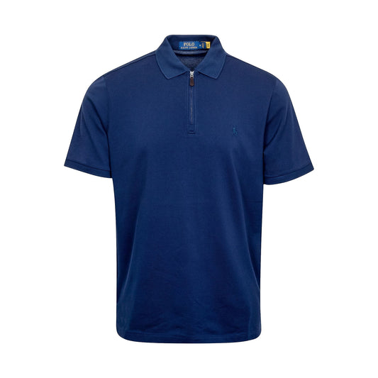 Polo Ralph Lauren Mens French Navy Stretch Mesh Zip Polo Shirt