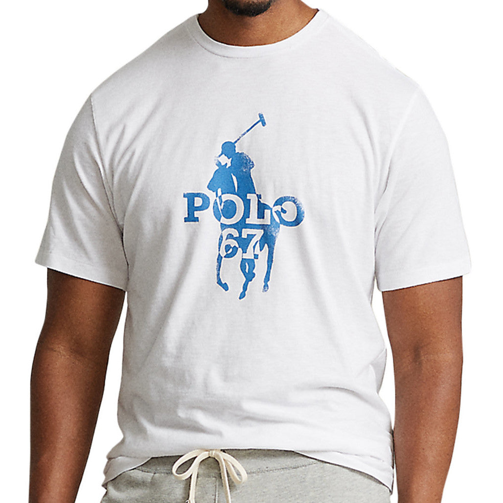 Polo Ralph Lauren Men's White Big Polo Player Graphic Cotton T-Shirt