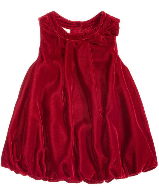 First Impressions Baby Girls Dark Ruby Velvet Bubble Dress