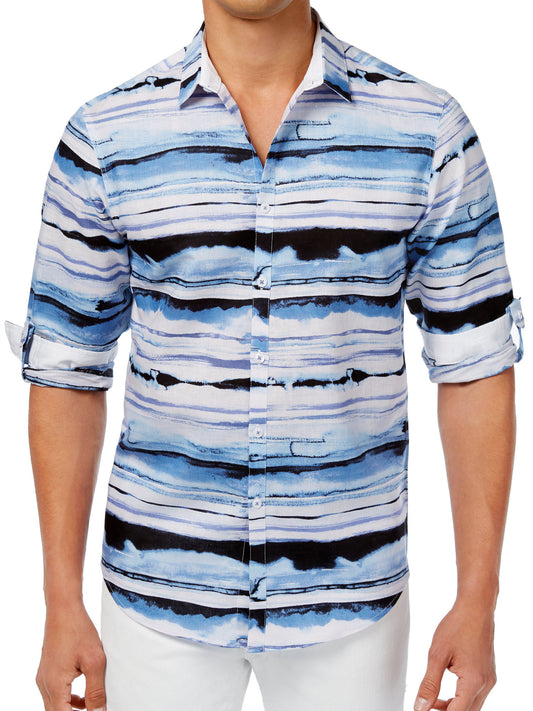 INC International Concepts Mens Blue Button Down Shirt