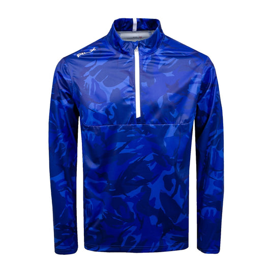 RLX by Ralph Lauren Mens Blue Stratus Half Zip Pullover Jacket