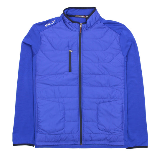 RLX Golf Ralph Lauren Mens Royal Blue Heather Hybrid Full-Zip Tri-Blend Jacket