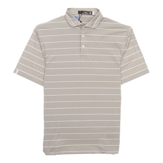 RLX Polo Golf Ralph Lauren Men's Gray Taupe Striped Polo Shirt