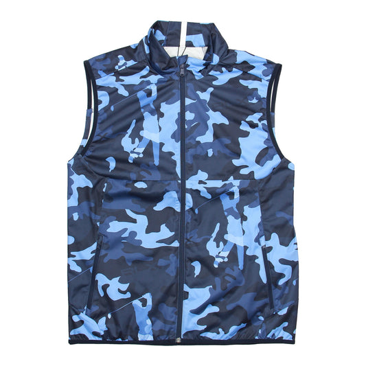 RLX Golf Ralph Lauren Mens Blue Camo Lightweight Sports Vest Water Repellent