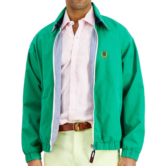 Tommy Hilfiger Mens Washed Green Reversible Ivy Jacket