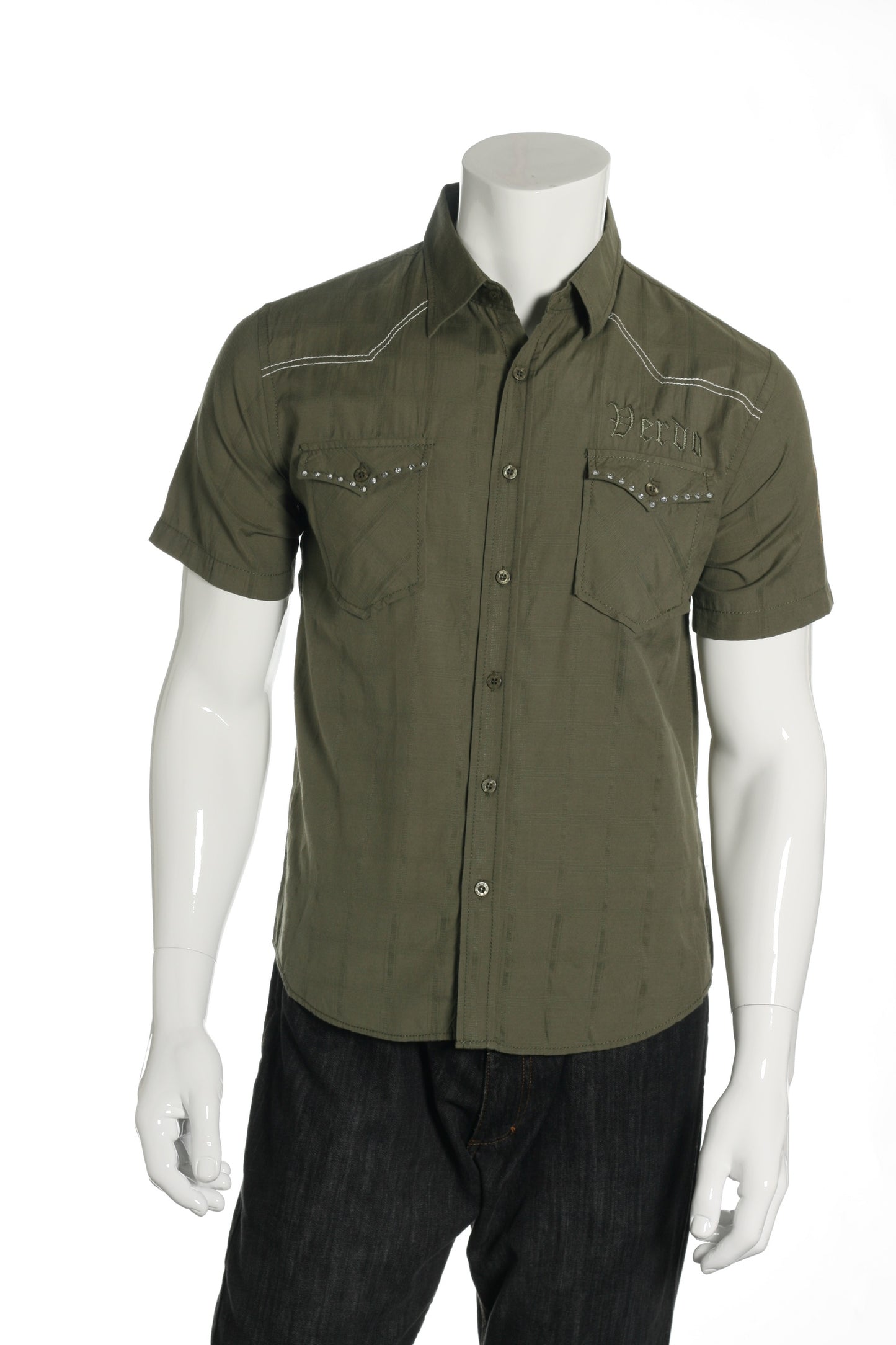 Verdo Men's Green Military Shirt
