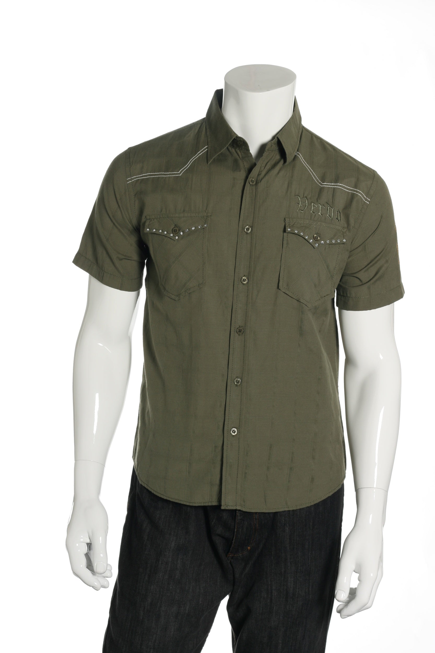 Verdo Men's Green Military Shirt