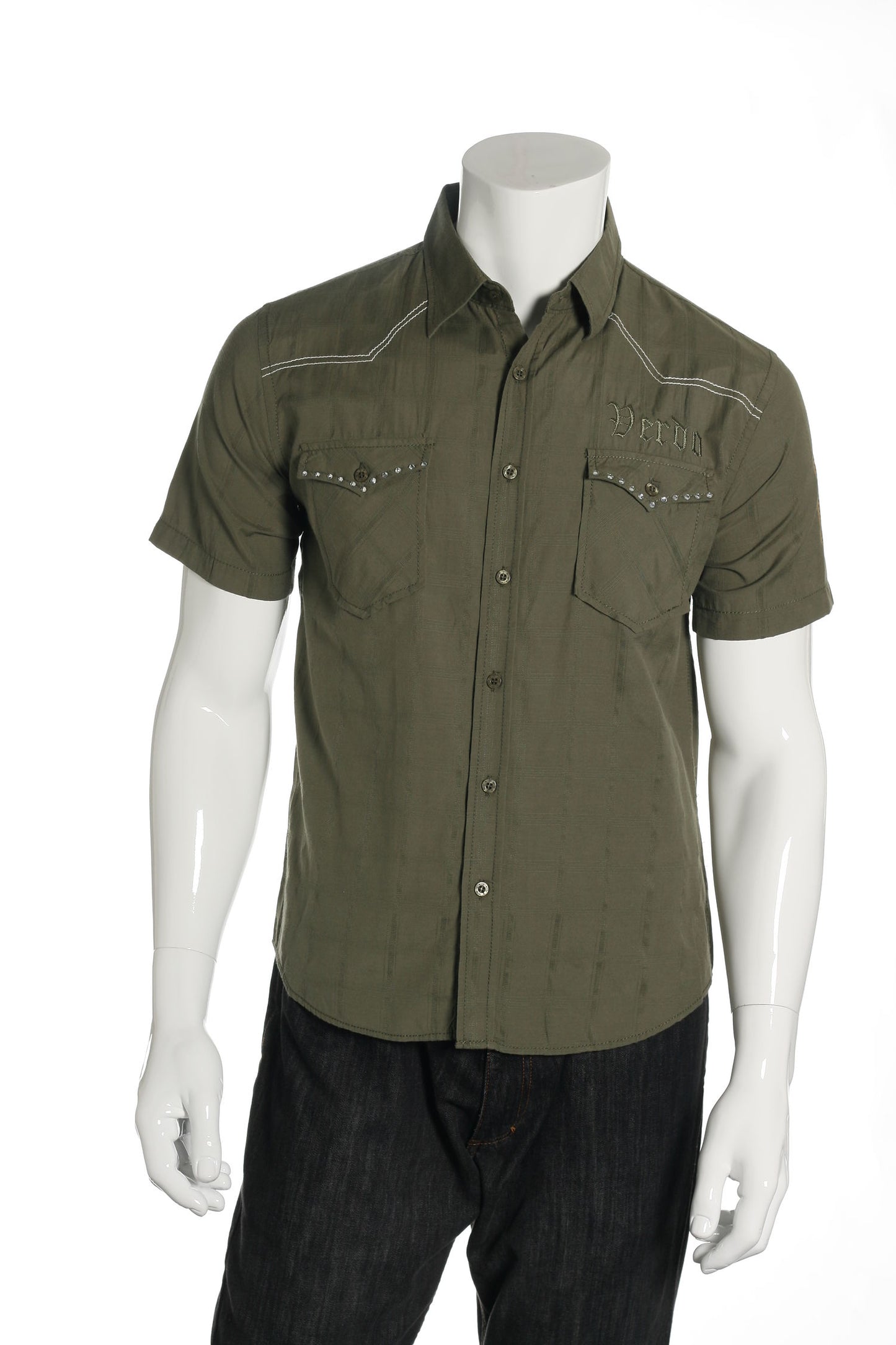 Verdo Men's Green Military Shirt