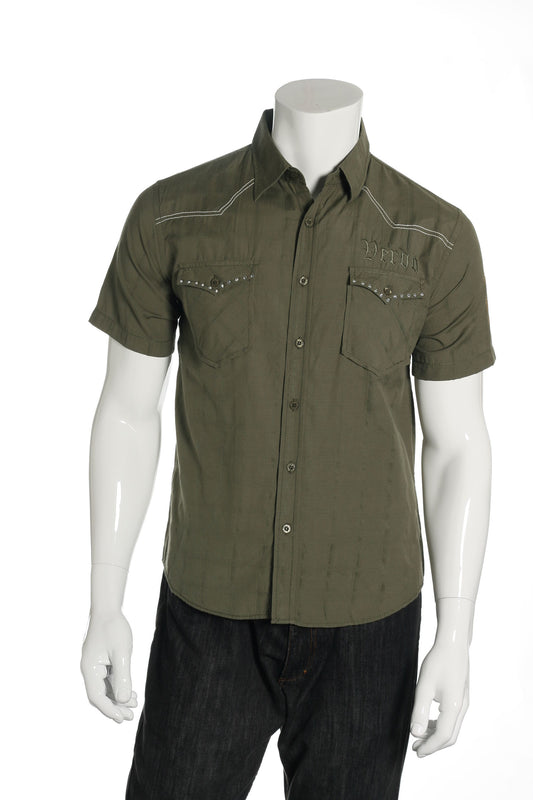 Verdo Men's Green Military Shirt