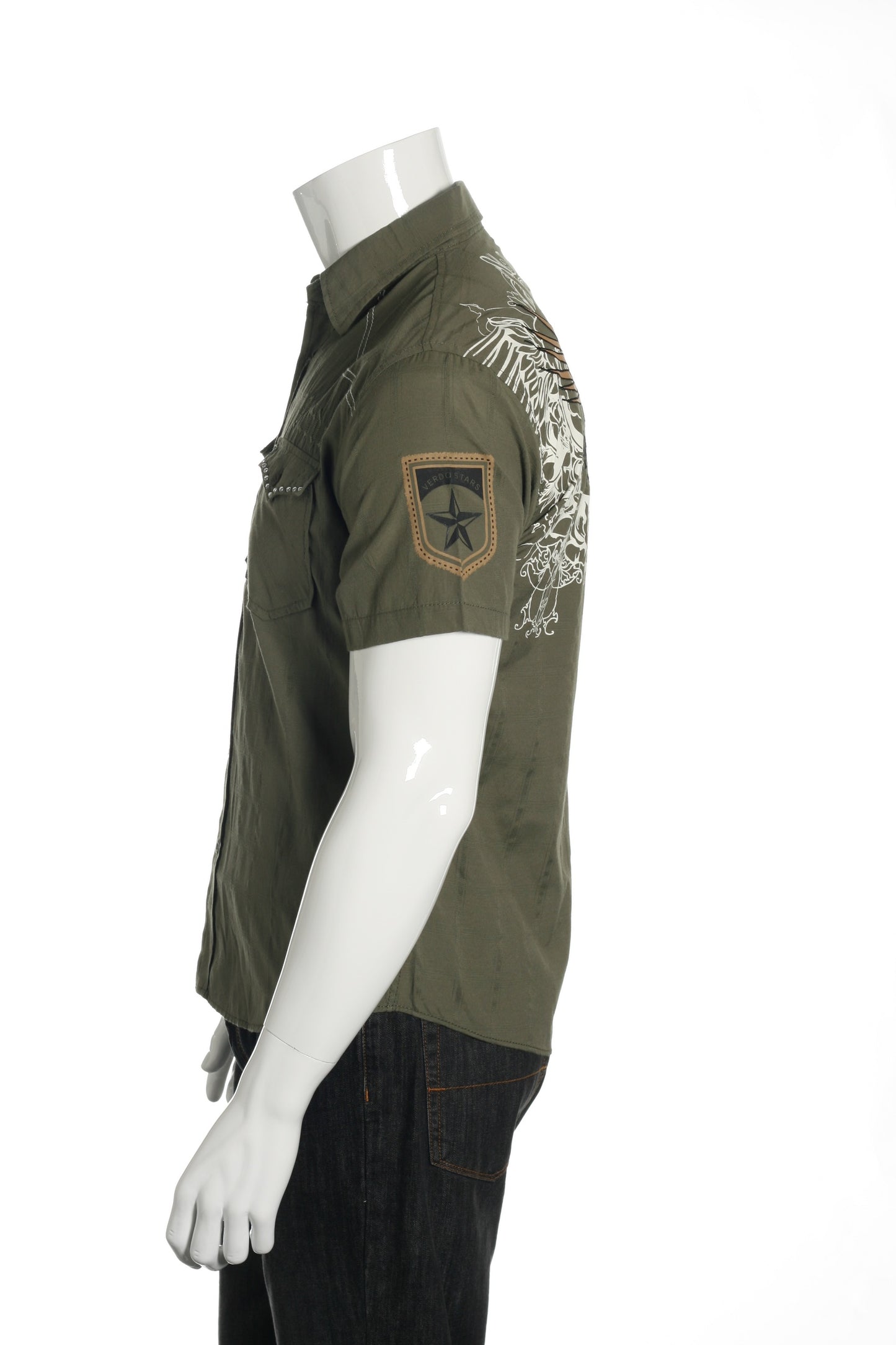 Verdo Men's Green Military Shirt