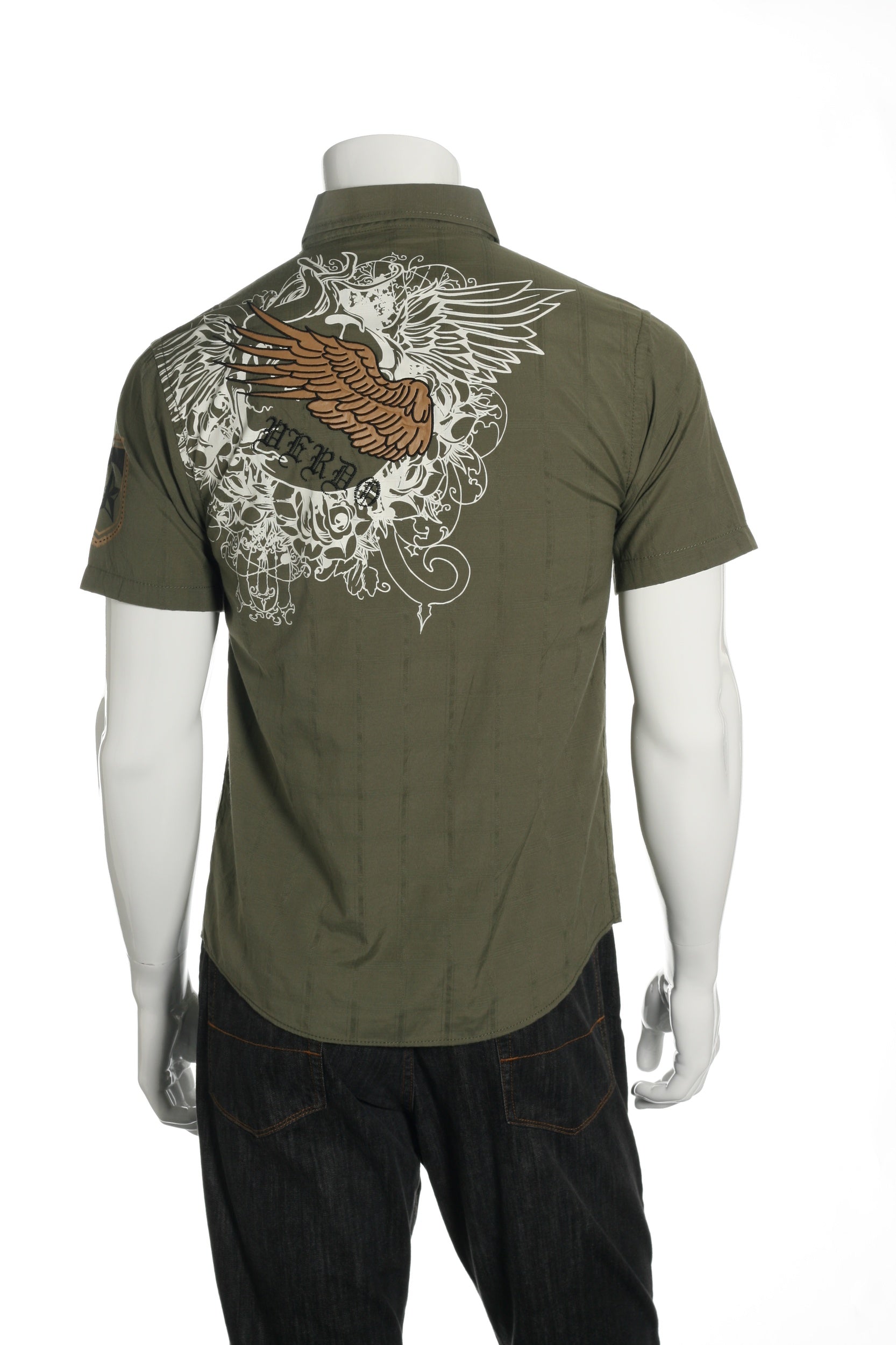 Verdo Men's Green Military Shirt