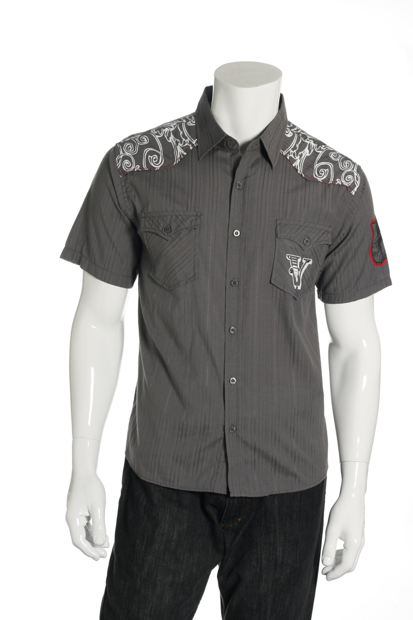 Verdo Men's Gray Western Shirt