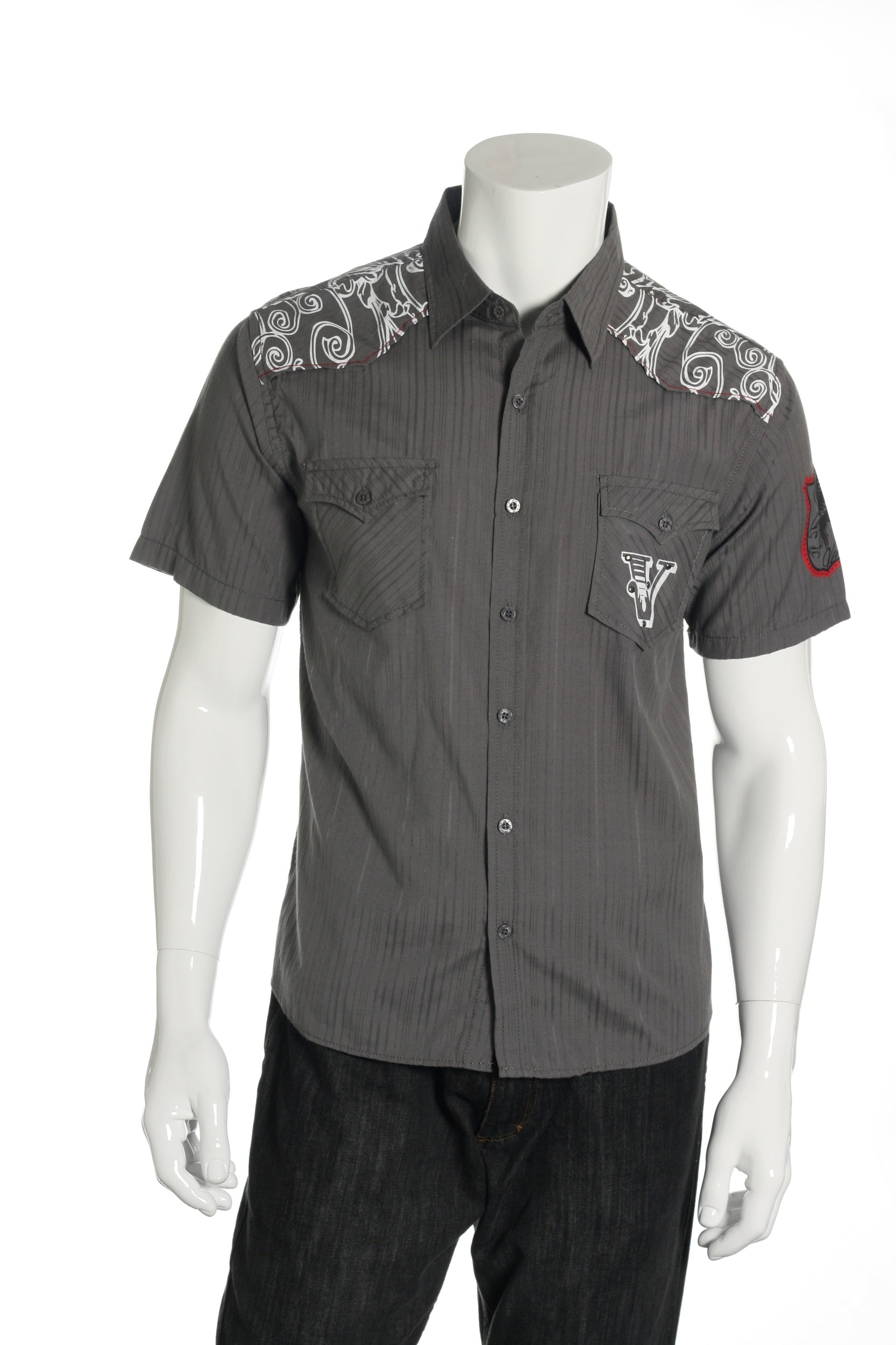Verdo Men's Gray Western Shirt