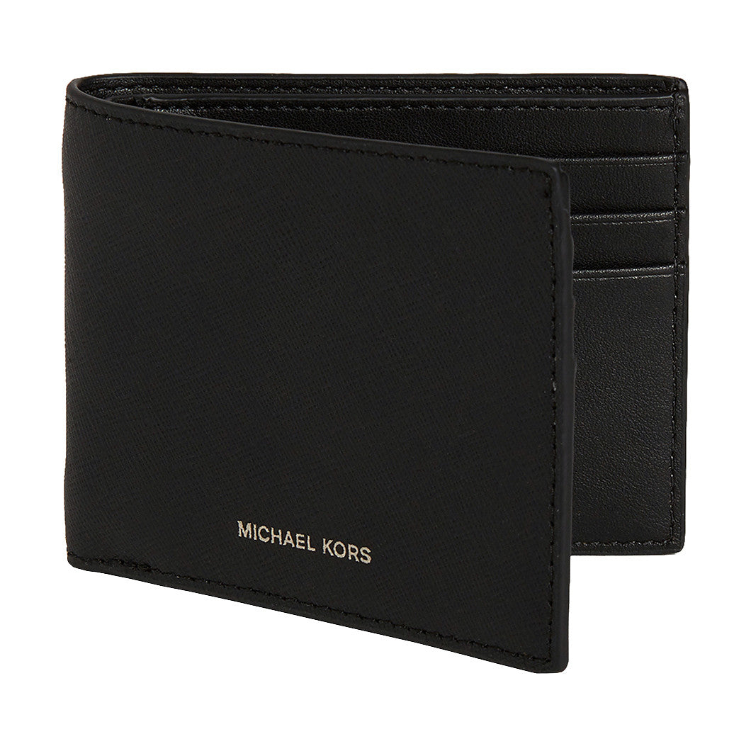 Michael Kors ANDY L-Fold w/ ID Mens Black Bi-Fold Wallet