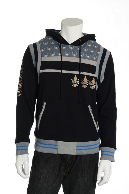 ONOVO Royaluxe Mens Gray Graphic Cotton Pullover Hoodie