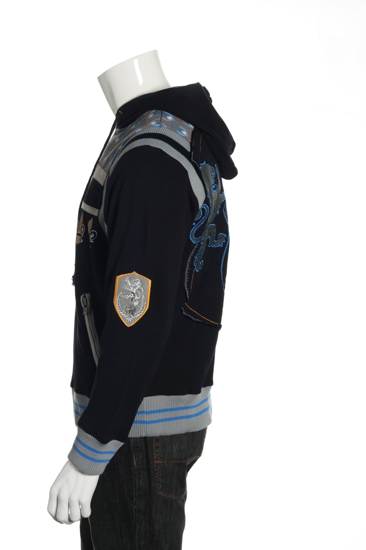 ONOVO Royaluxe Mens Gray Graphic Cotton Pullover Hoodie