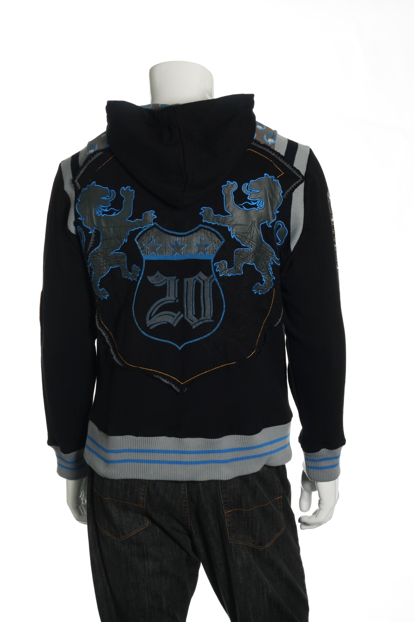 ONOVO Royaluxe Mens Gray Graphic Cotton Pullover Hoodie