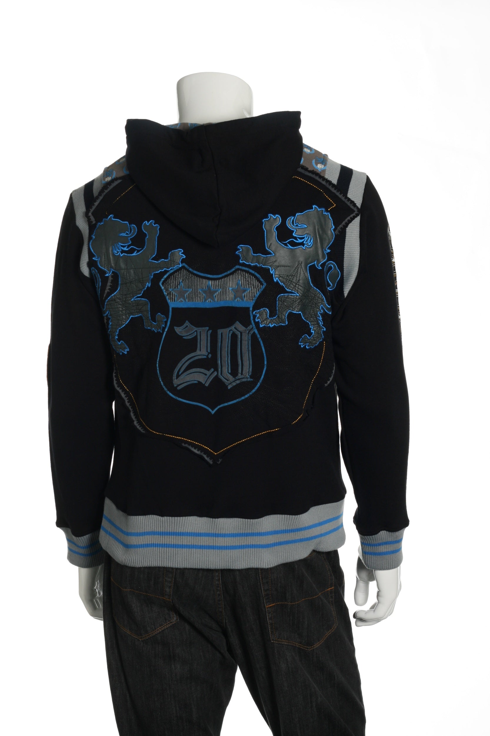 ONOVO Royaluxe Mens Gray Graphic Cotton Pullover Hoodie