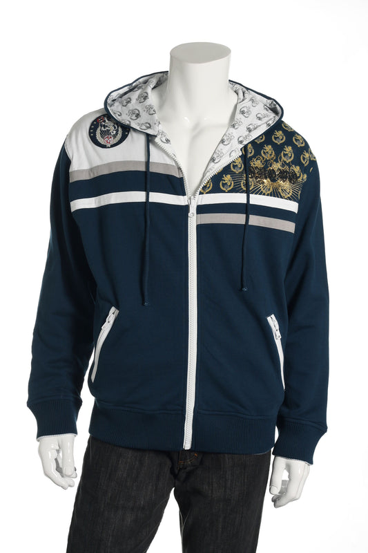 ONOVO Royaluxe Mens White Embroidered Hoodie
