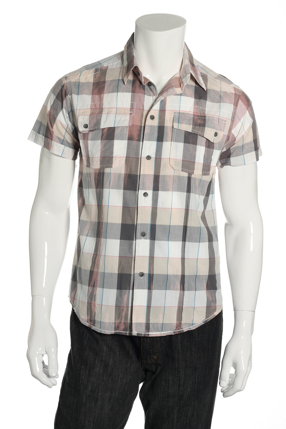 Quiet Royalty Mens Gray Plaid Button Down Shirt