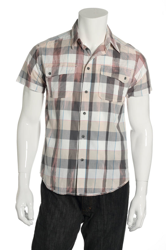 Quiet Royalty Mens Gray Plaid Button Down Shirt