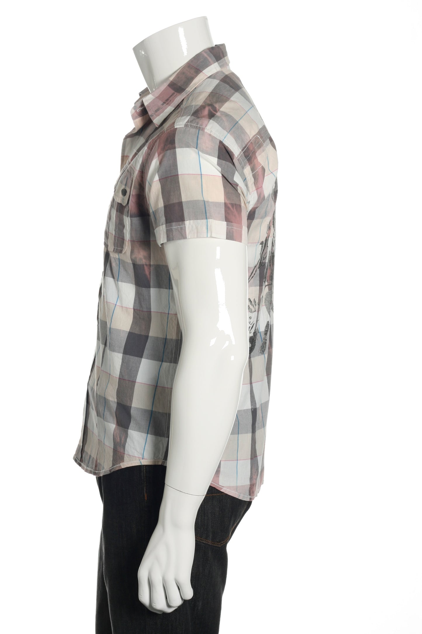 Quiet Royalty Mens Gray Plaid Button Down Shirt