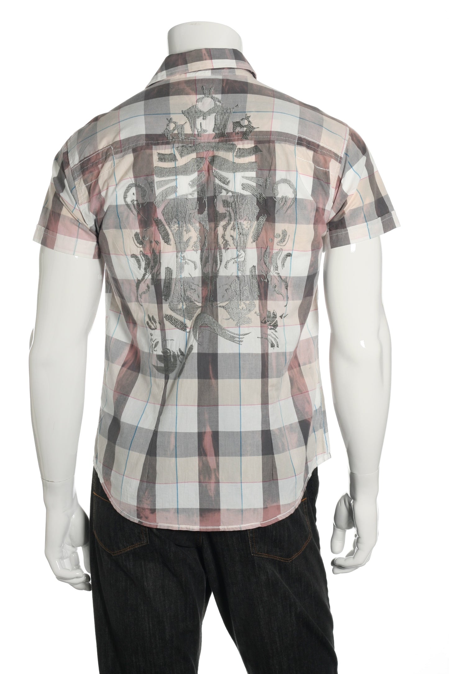 Quiet Royalty Mens Gray Plaid Button Down Shirt