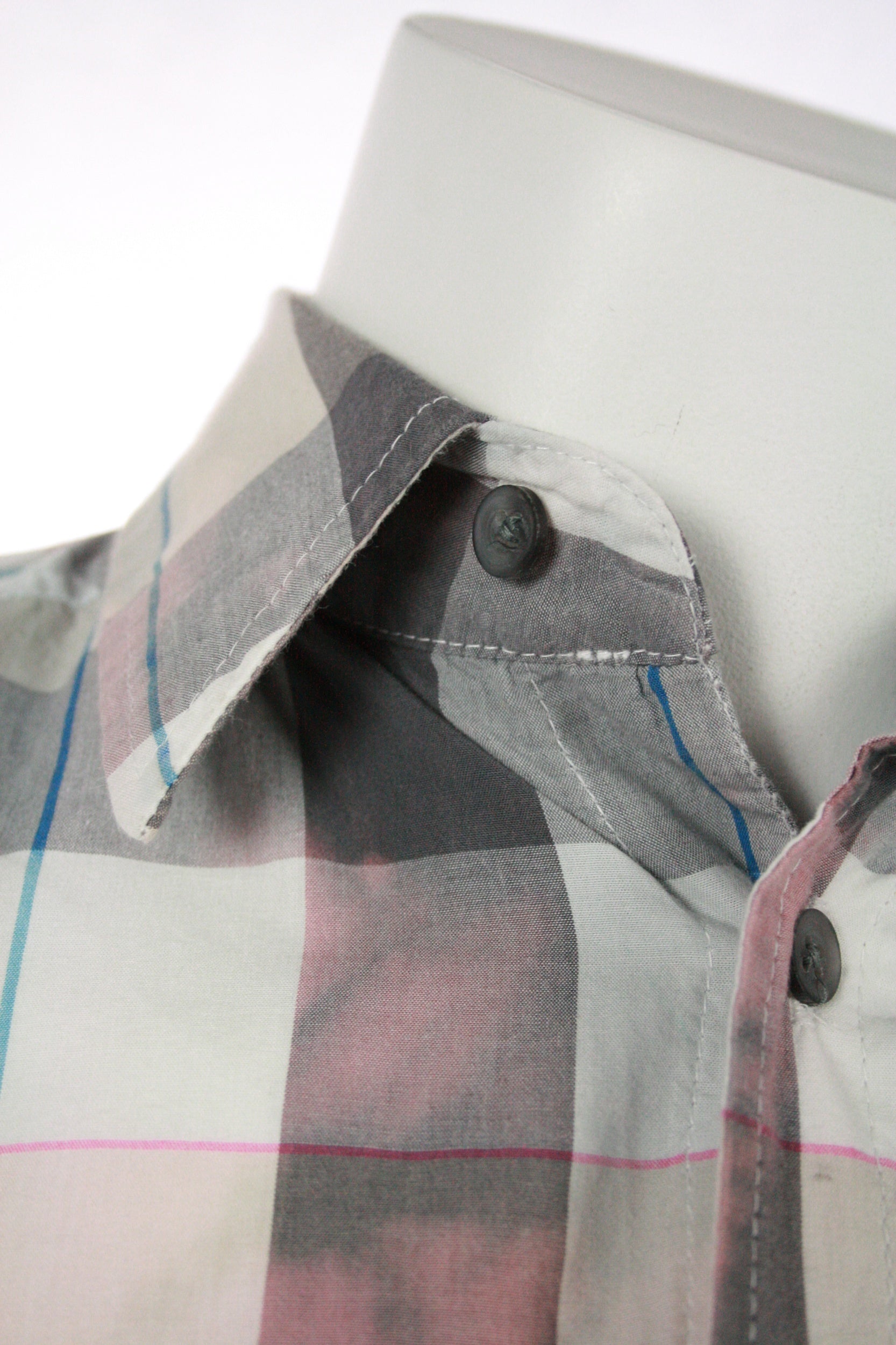 Quiet Royalty Mens Gray Plaid Button Down Shirt