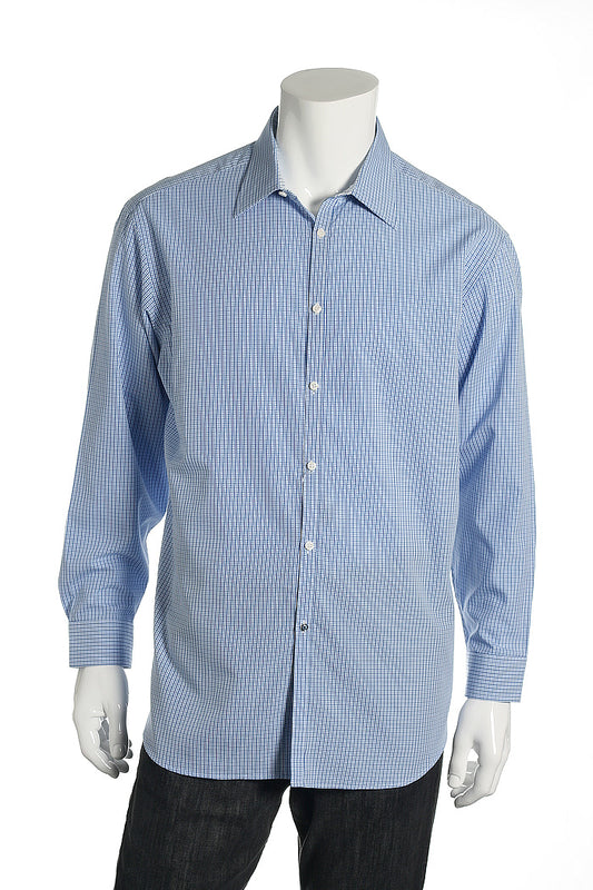 Ben Sherman Blue & White Plaid Oxford Button Down Shirt