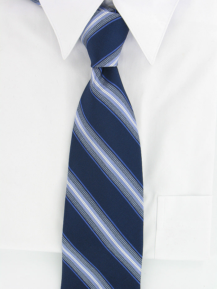 Michael Kors Navy, Purple and White Stripes Tie