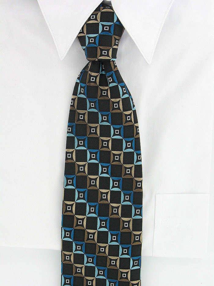 Michael Kors Brown & Blue Squares Tie