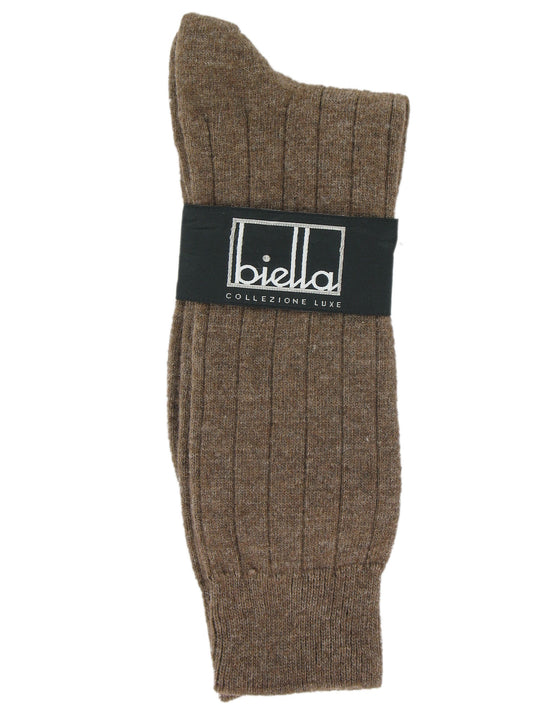 Biella Collezione Luxe Brown Dress Socks