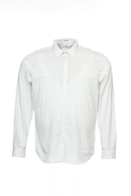 Calvin Klein Mens Light Gray Button Down Shirt