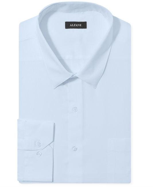 Alfani Mens White Texture Sol Button Down Dress Shirt