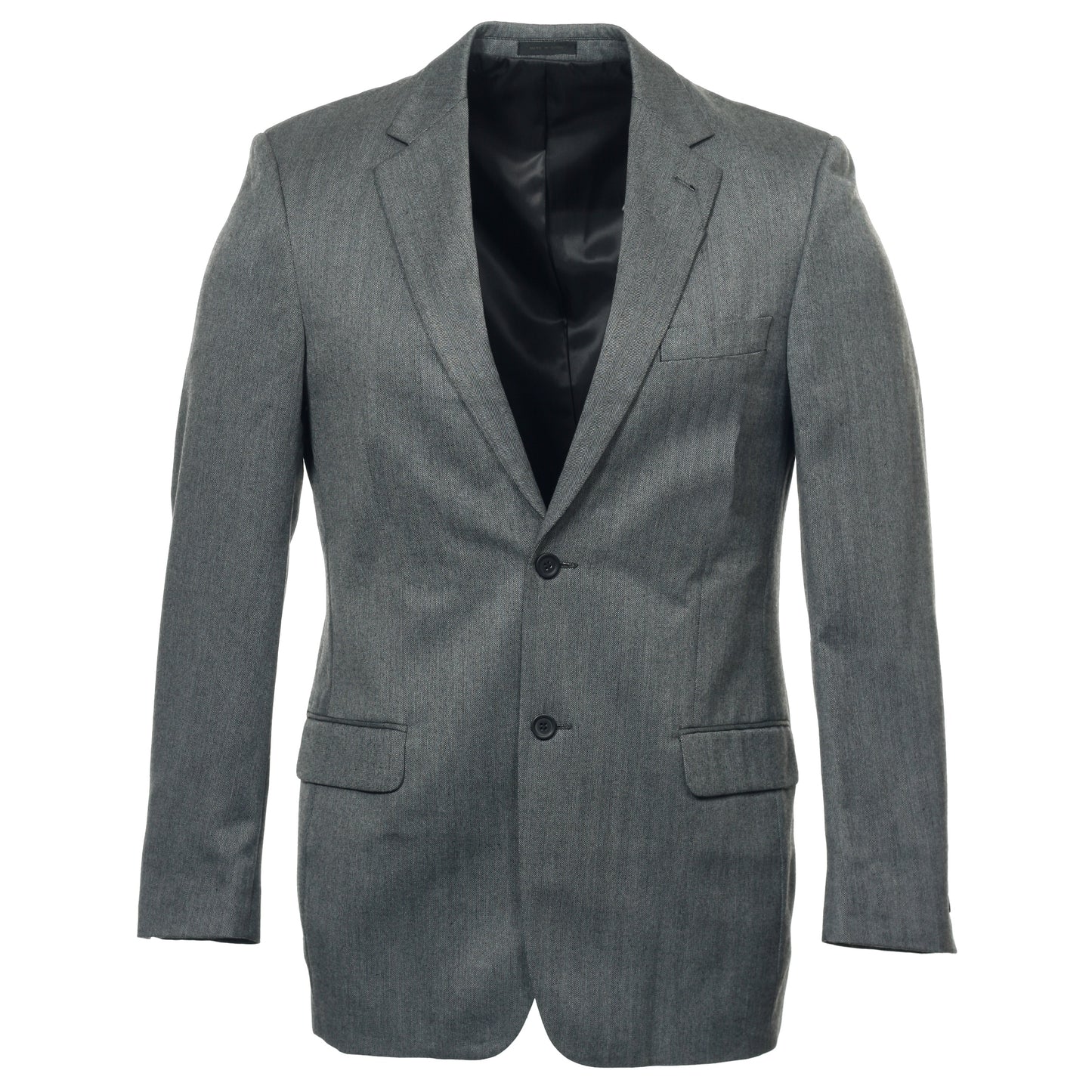 Andrew Fezza Mens Gray Herringbone Blazer 2 Button Sport Coat Jacket