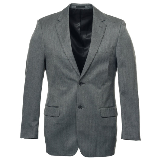Andrew Fezza Mens Gray Herringbone Blazer 2 Button Sport Coat Jacket