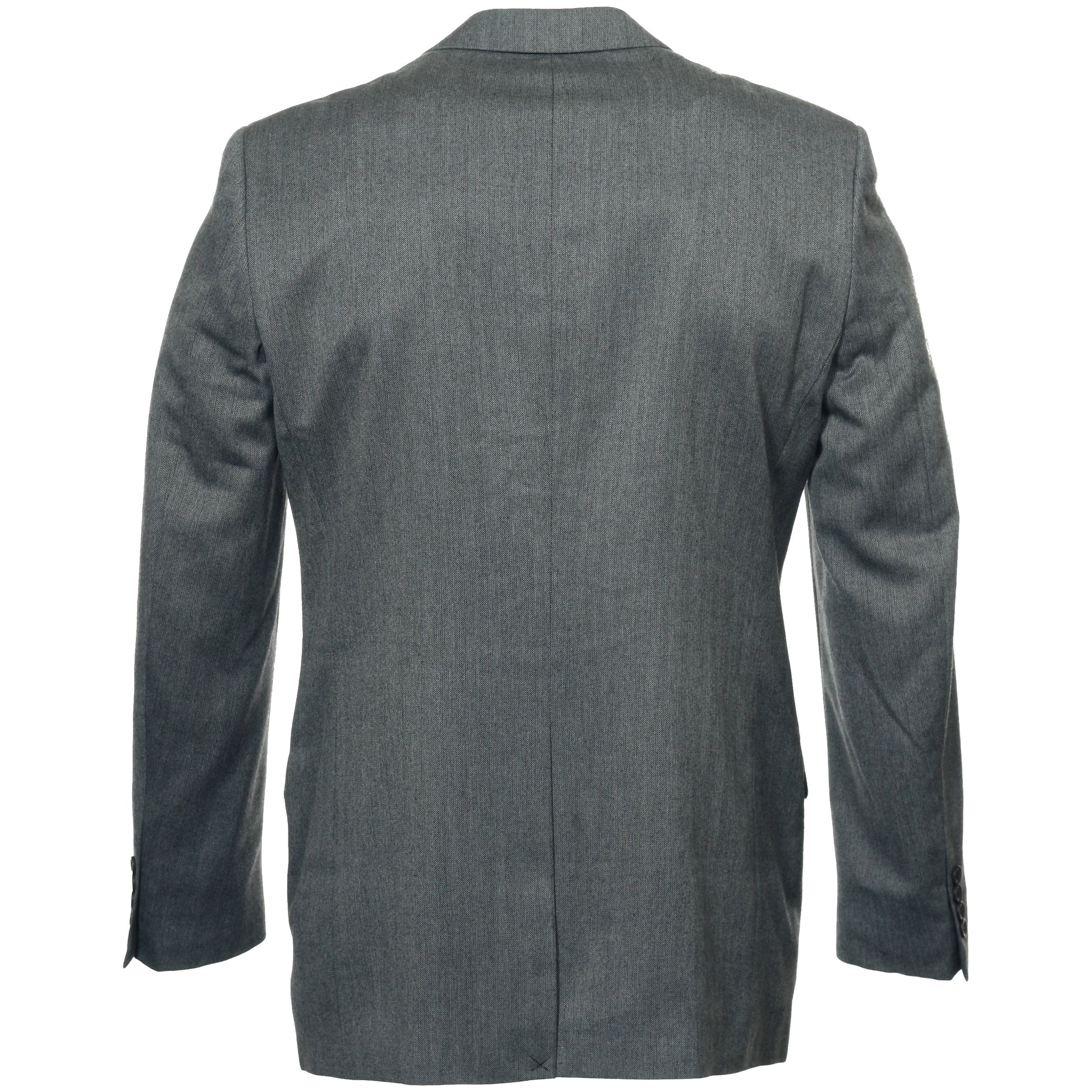 Andrew Fezza Mens Gray Herringbone Blazer 2 Button Sport Coat Jacket