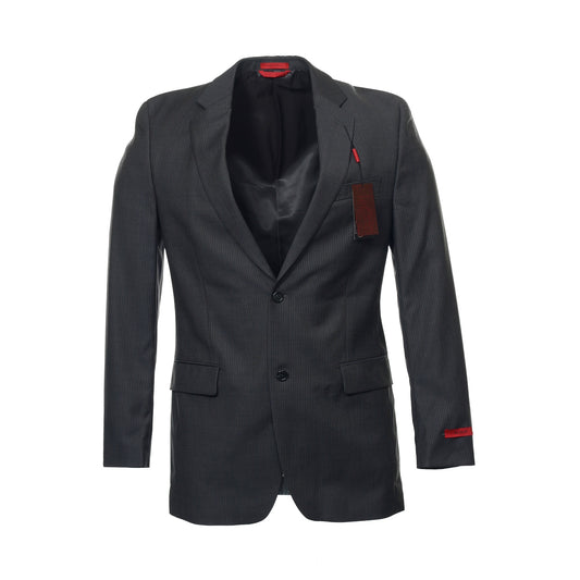 Alfani Red Mens Pinstripe 2 Button Wool Sport Coat Suit Jacket (40L, Charcoal)