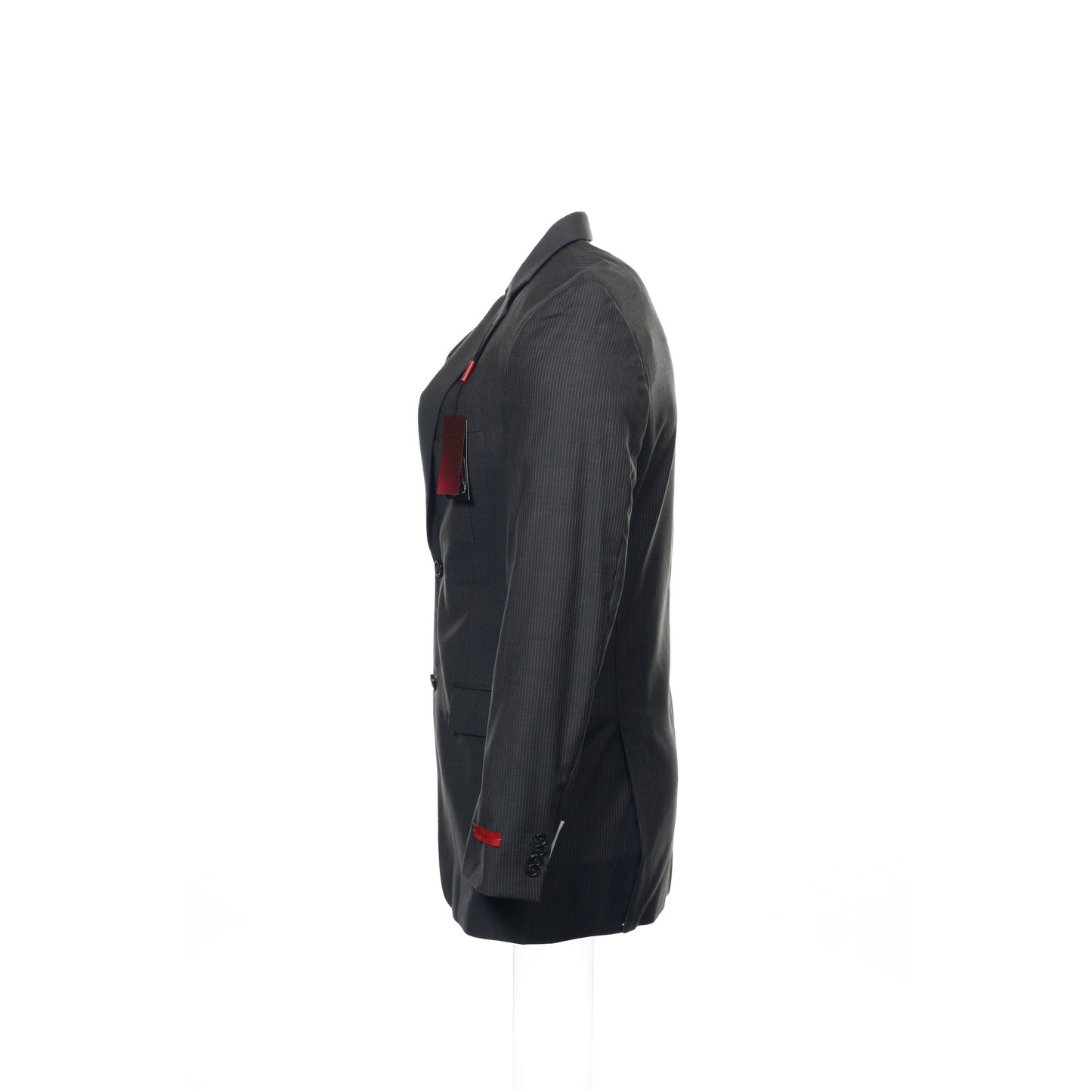 Alfani Red Mens Charcoal Pinstripe 2 Button Wool Sport Coat Suit Jacket