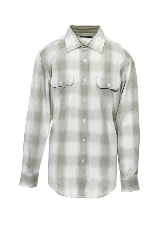 Alfani Men's Beige Plaid Button Down Shirt