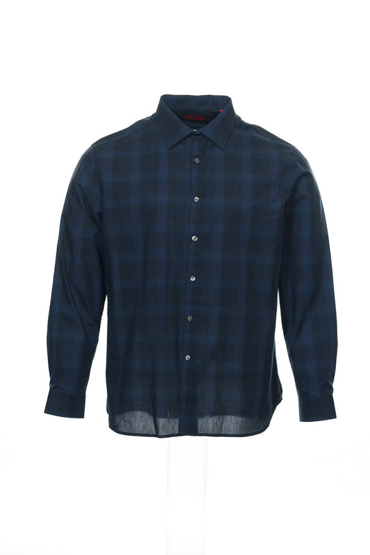 Alfani Red Men's Blue Plaid Button Down Shirt