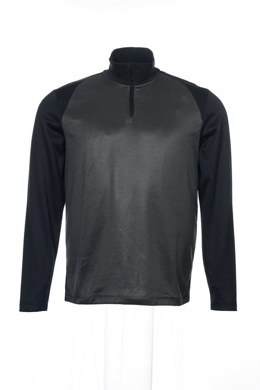 Alfani Red Men's Black Horizontal Striped Half Zip Sweatshirt