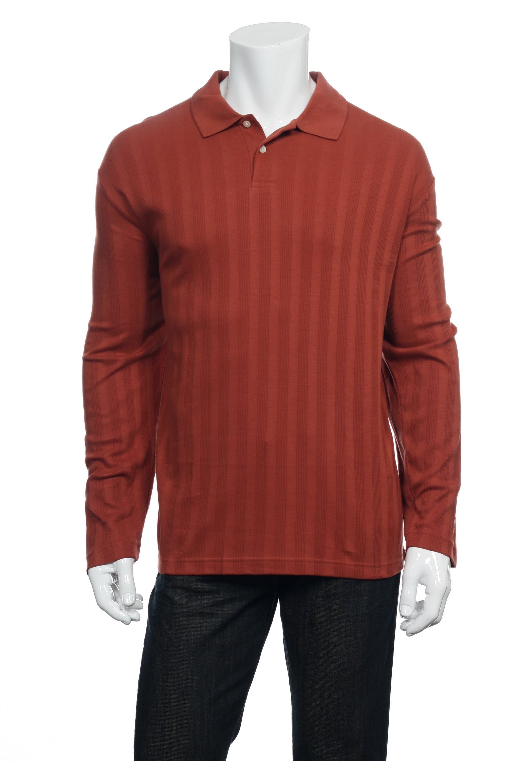 Alfani Mens Red Striped Polo Shirt