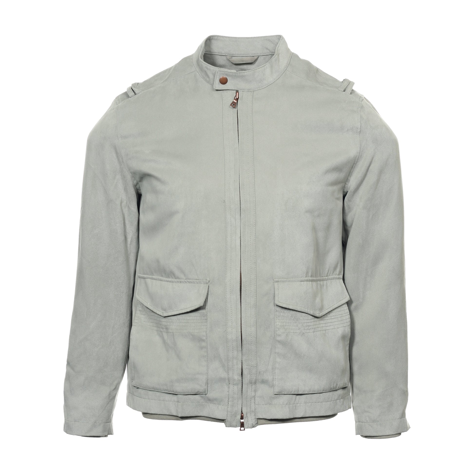 Alfani Mens City Taupe Bomber Microsuede Military Jacket