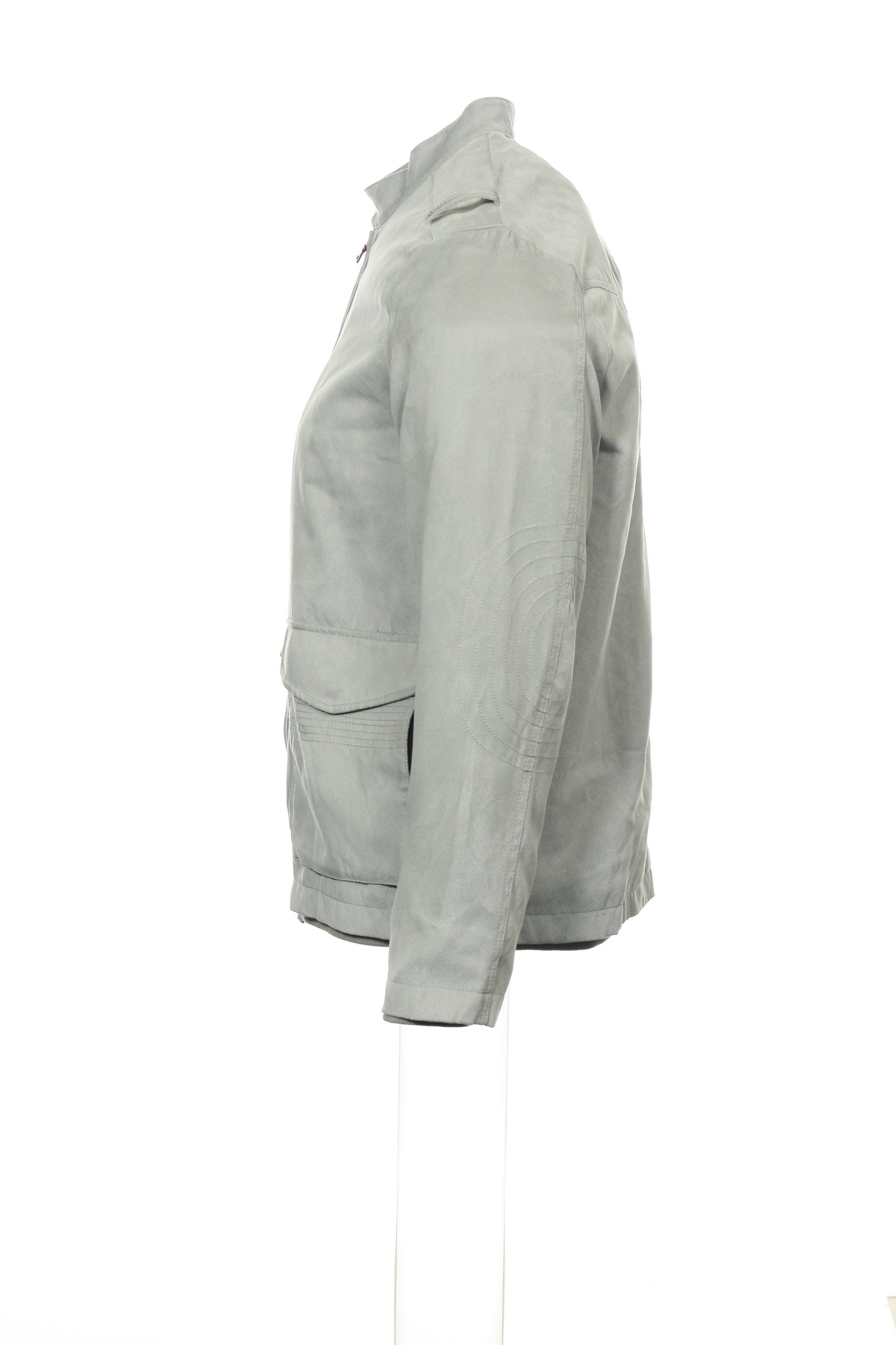 Alfani Mens City Taupe Bomber Microsuede Military Jacket