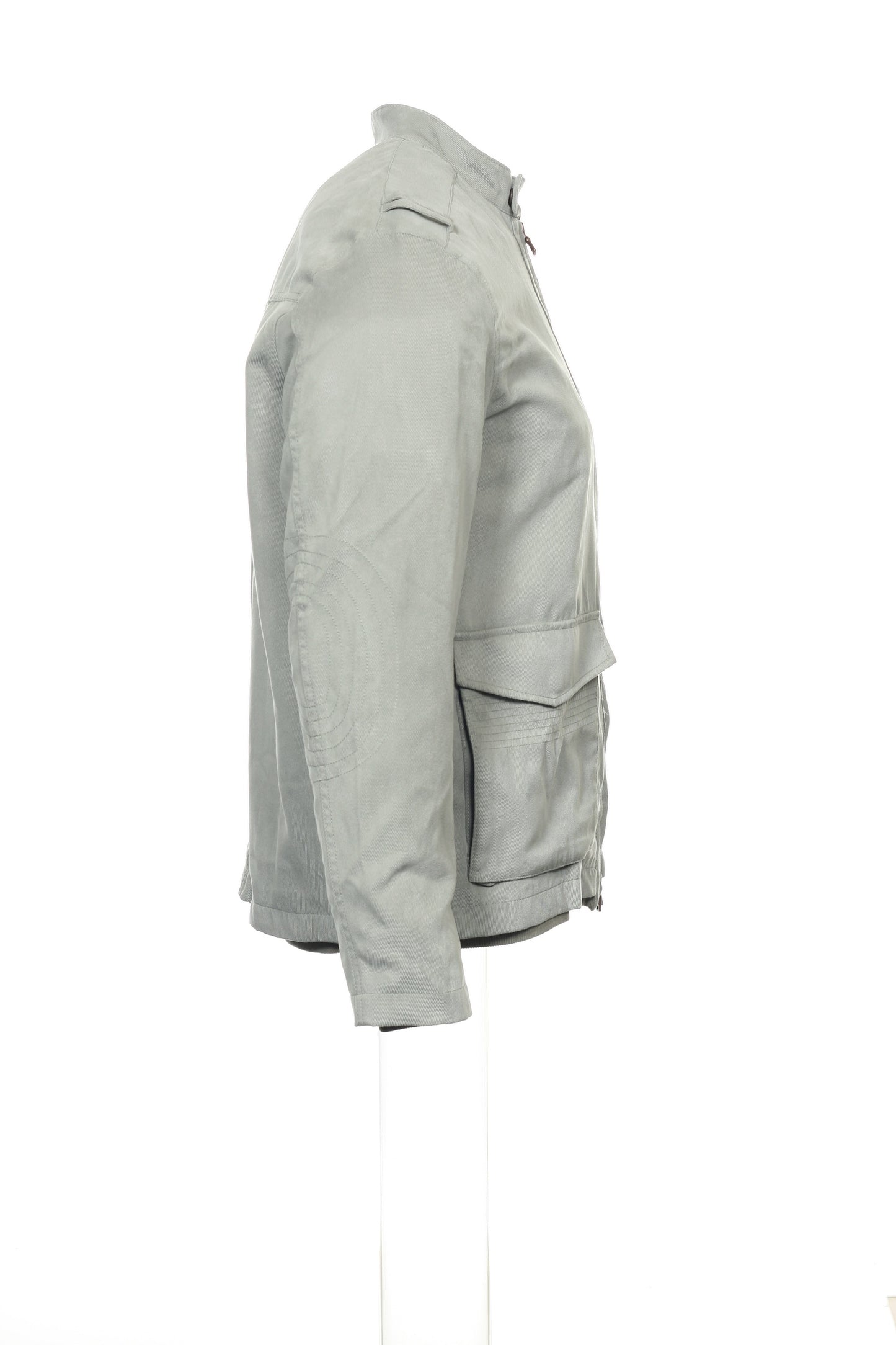 Alfani Mens City Taupe Bomber Microsuede Military Jacket