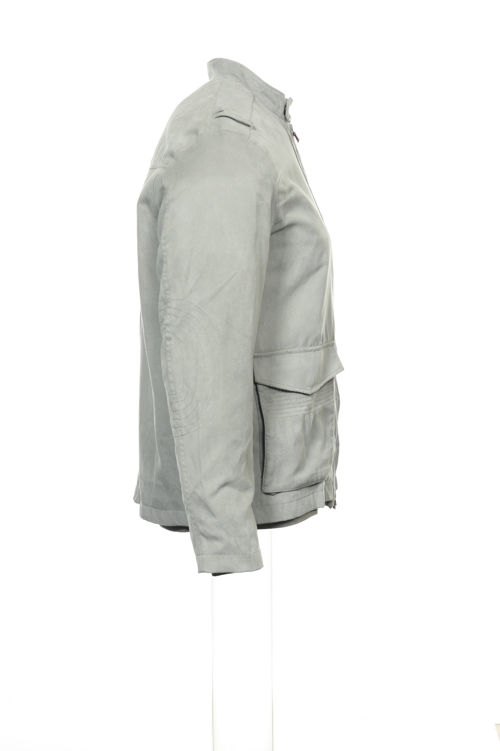 Alfani Mens City Taupe Bomber Microsuede Military Jacket