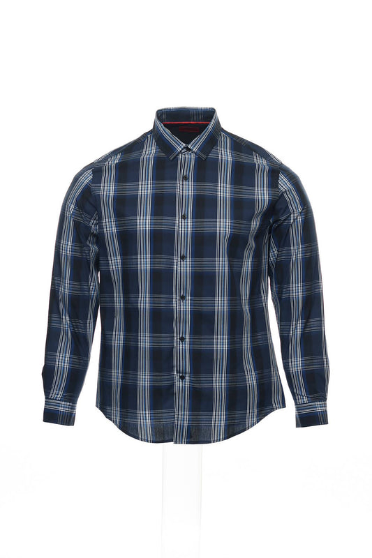 Alfani Men's Blue Plaid Button Down Shirt