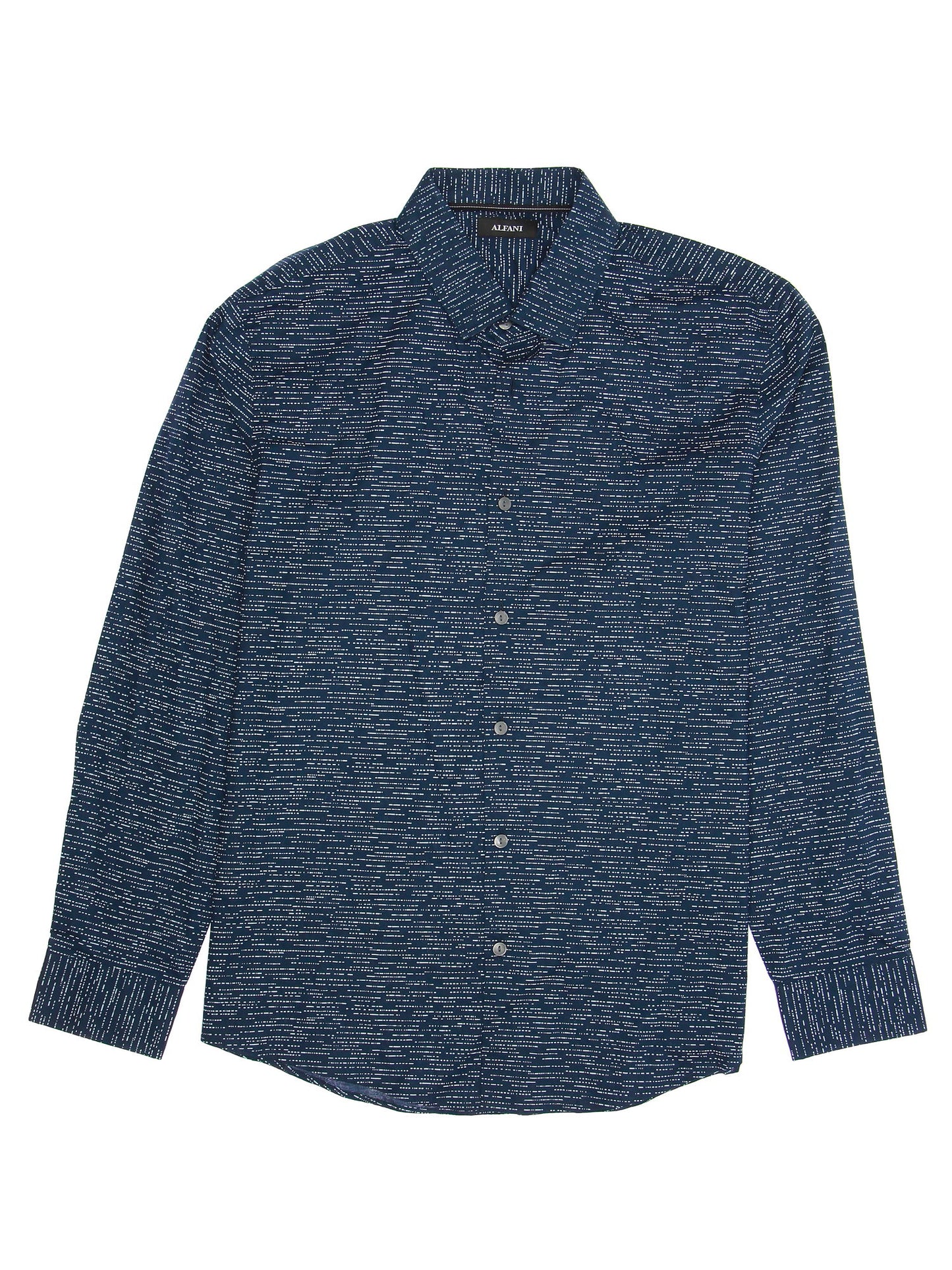 Alfani Mens Blue Button Down Shirt